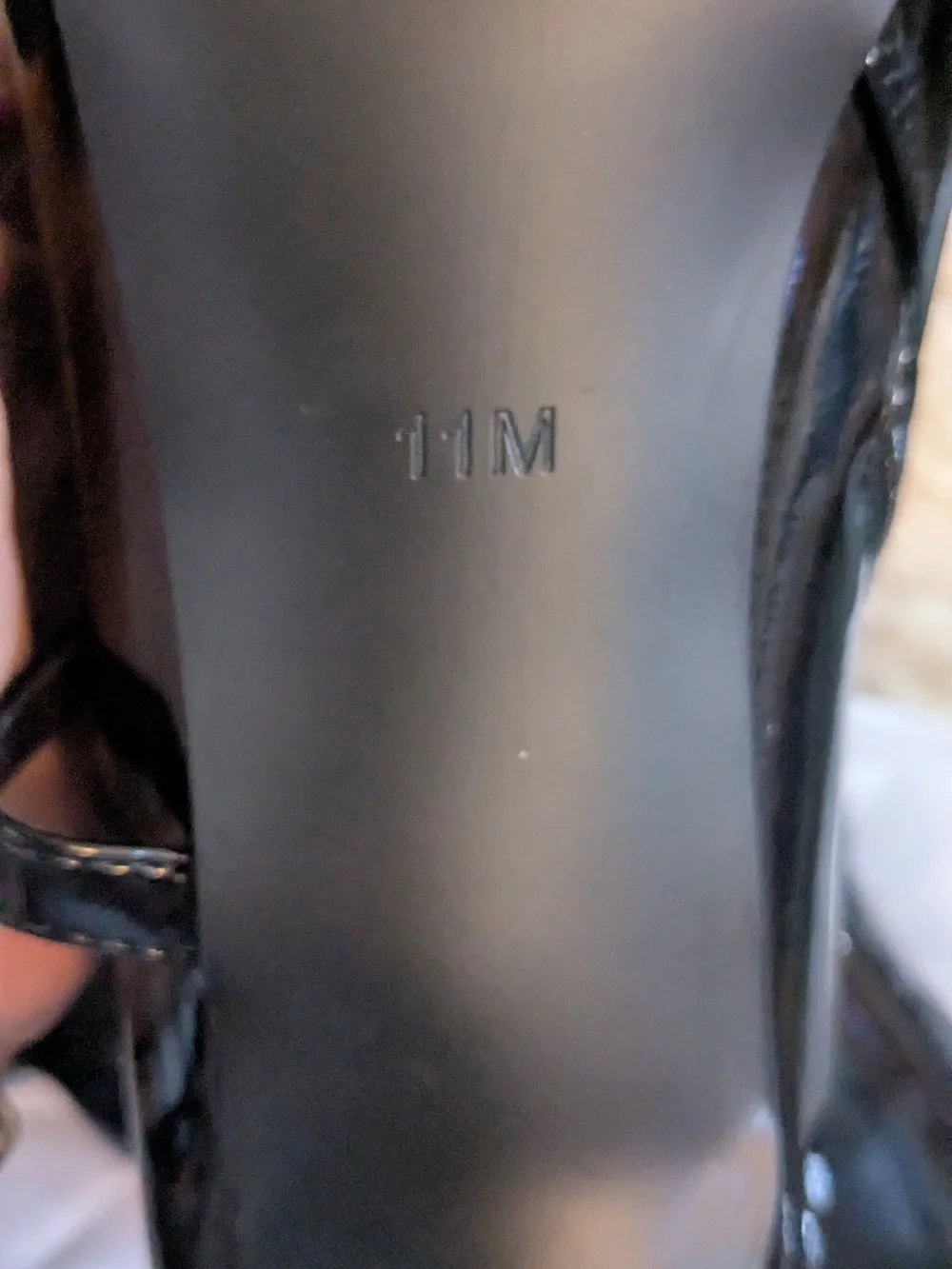 Feetquake Black Patent Knee-High Stiletto Boots     Size 11M New